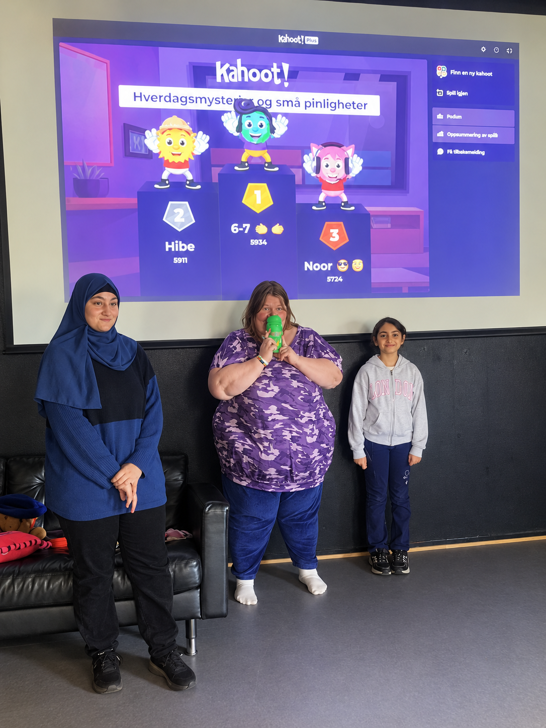 Tre deltakere foran Kahoot-resultatet